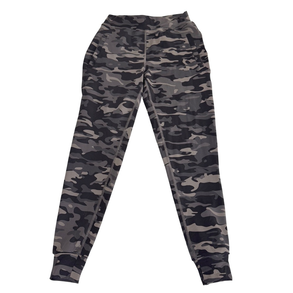 Alphalete Joggers Women‎ XS Camo Print Activewear Workout Leggings Grey Black